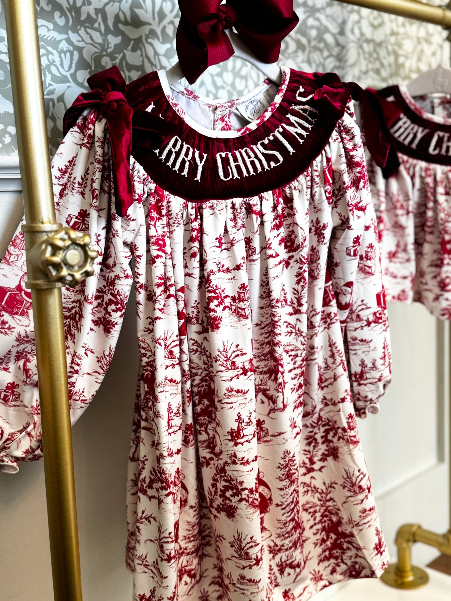 Santa Toile Girl Dress