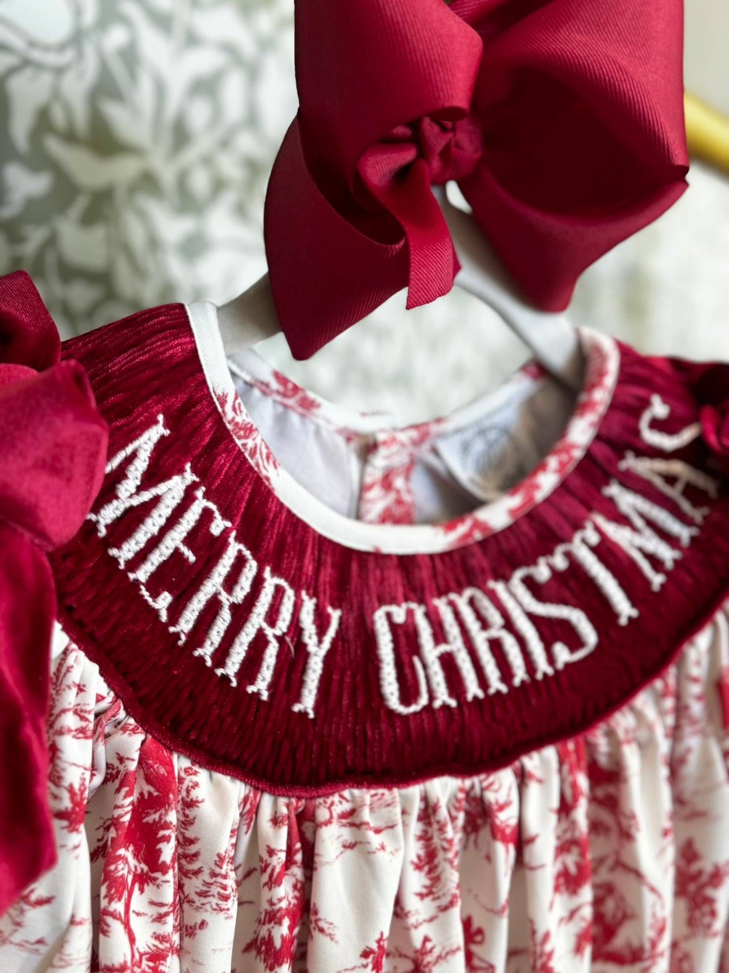 Santa Toile Girl Diaper Set