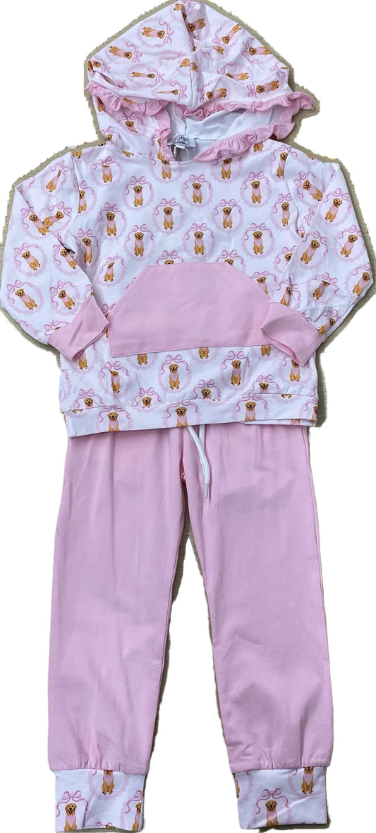 Puppies in Pink Jogger Set