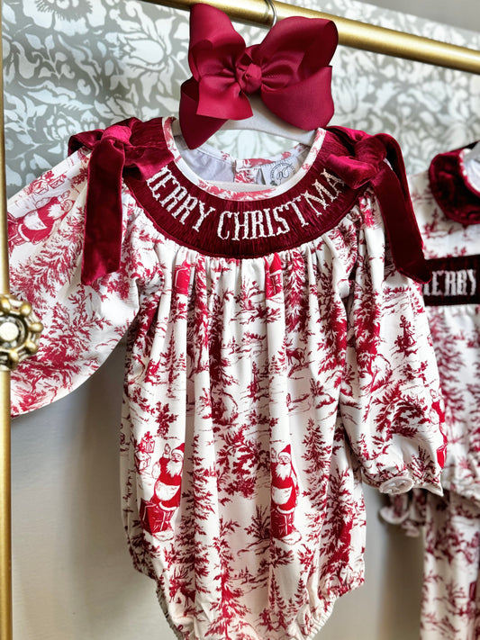 Santa Toile Girl Bubble
