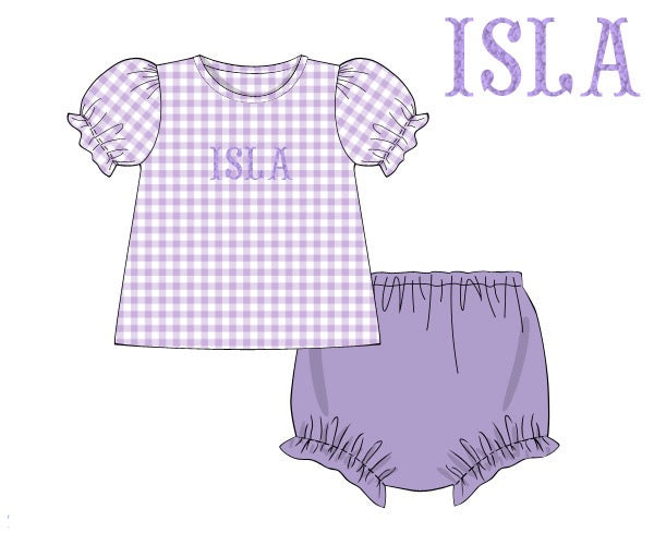 Lavender Casual Collection Girl Bloomer Set